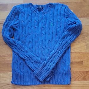 Polo by Ralph Lauren Blue Pima Cotton Crewneck Sweater